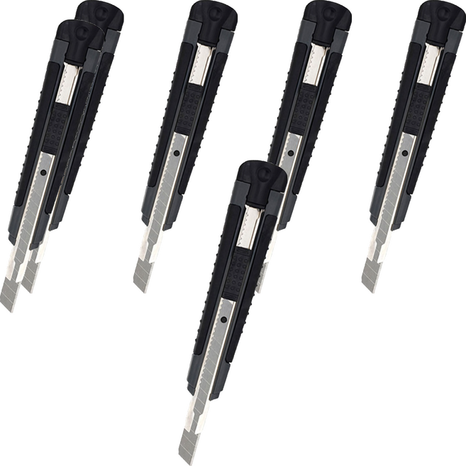 피스코리아 고급 커터칼 대, 블랙, 6개