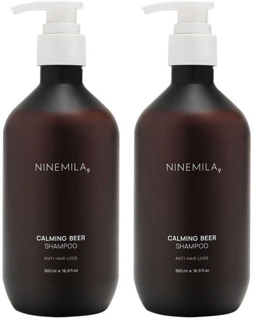 나인밀라 카밍비어 맥주효모 샴푸, 500ml, 2개