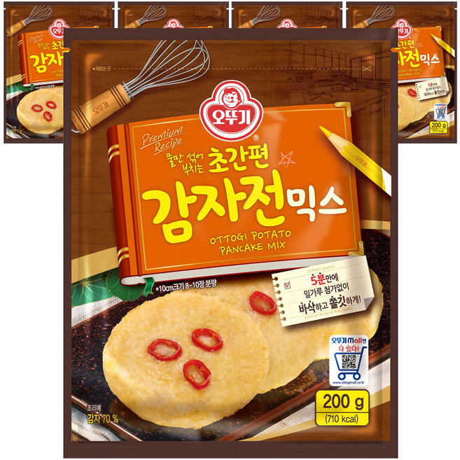 오뚜기 초간편 감자전믹스, 200g, 5개