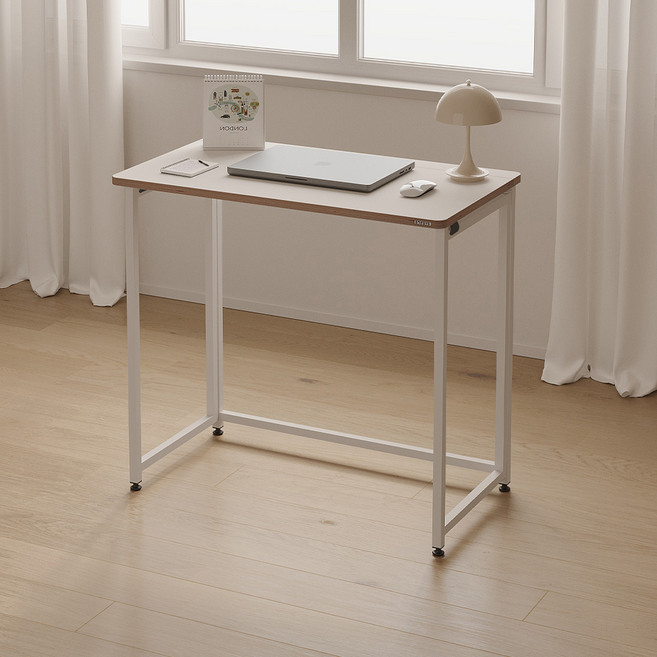 소프시스 듀얼 폴딩 책상 800, 화이트 + 화이트