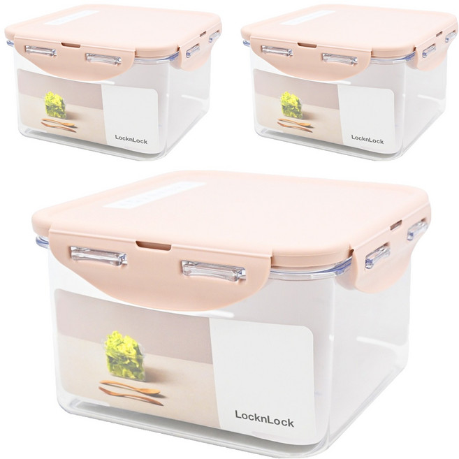 LocknLock 樂扣樂扣 BISfree Tritan純淨輕透正方形保鮮盒, 容器 + 蓋子, 1組