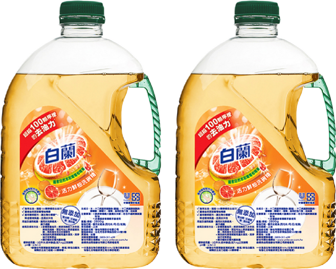 白蘭 活力鮮柚洗碗精, 2.8kg, 2桶