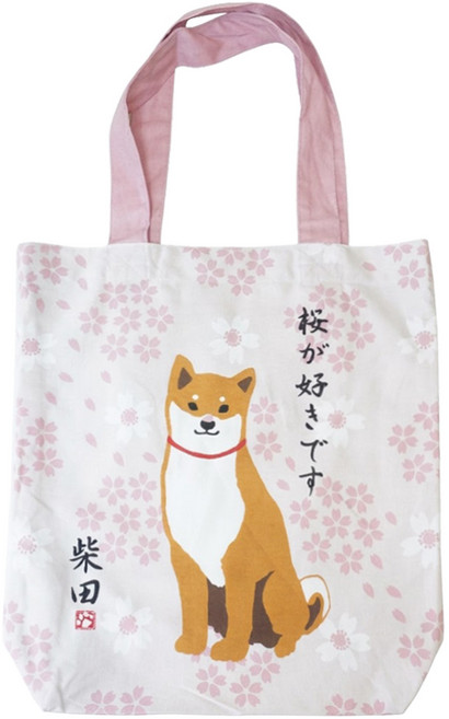 日本 friendshill 手提包/托特包-832169, 柴犬櫻花 粉色, 1個