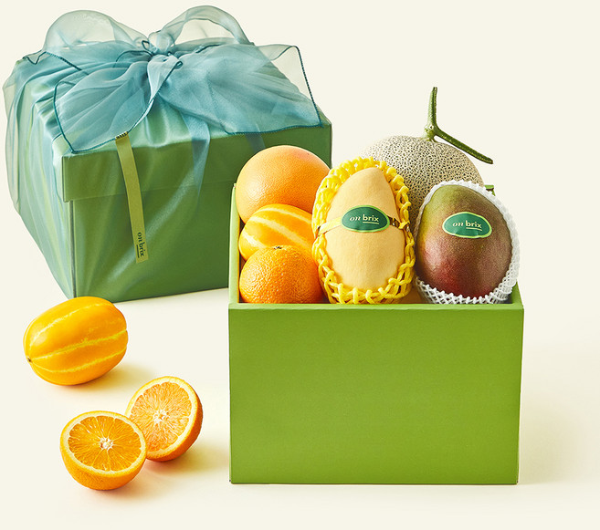 온브릭스 과일 6종 선물세트 토파즈 1호 3.6kg 고급보자기 포함, 1세트