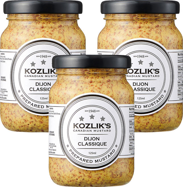 코즐릭스 머스타드 디종 클래식, 3개, 125ml