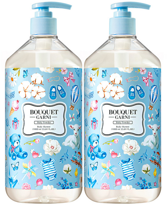 부케가르니 바디워시 베이비파우더향, 1L, 2개