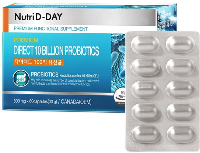 뉴트리디데이 다이렉트 100억 유산균 30g, 60정, 1개