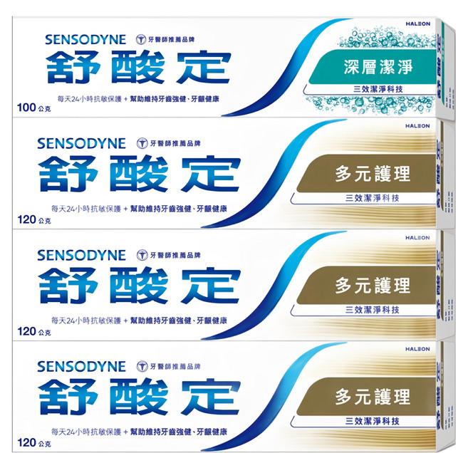 SENSODYNE 舒酸定 長效抗敏牙膏4件組, 460g, 1組