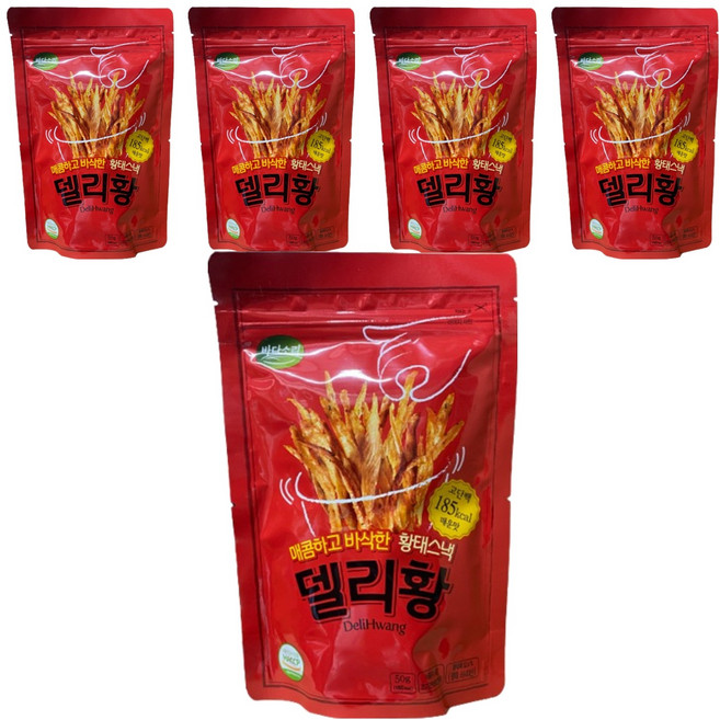 바다소리 델리황 황태스낵 매운맛, 50g, 5개