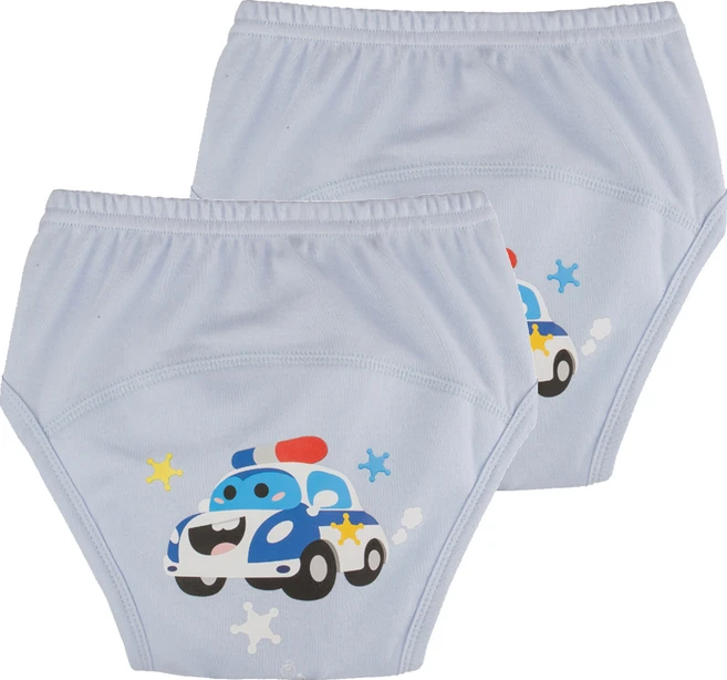 아가짱 유아용 프랜들리 배변훈련팬티, 하늘색(경찰차), 2개 - 쿠팡