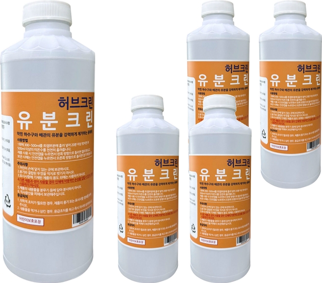 허브크린 유분크린, 1L, 5개