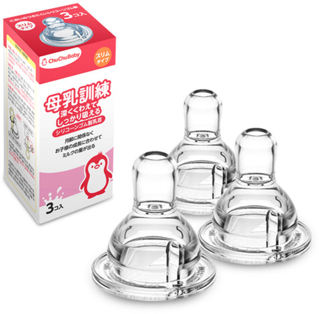 ChuChu 母乳訓練奶嘴 乳頭保護器, 1 Size (0~6個月), 3個