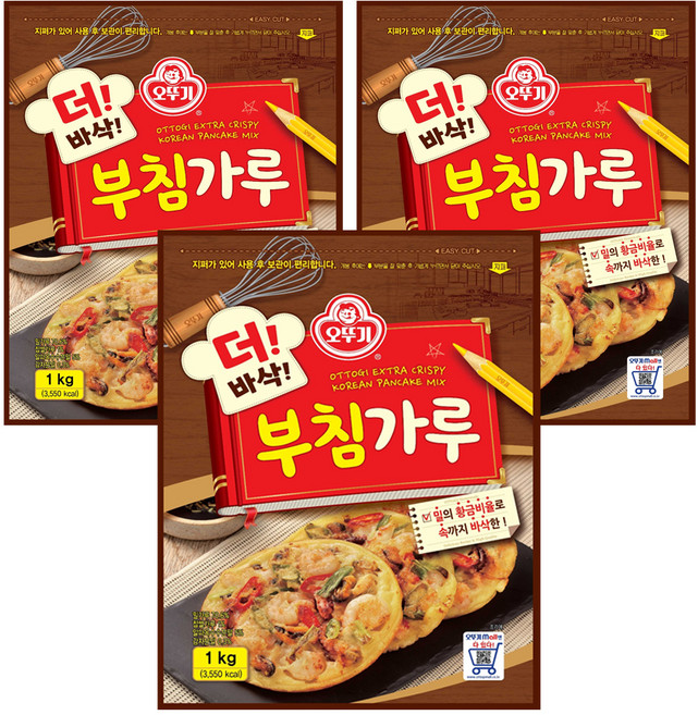 오뚜기 더 바삭 부침가루, 1kg, 3개