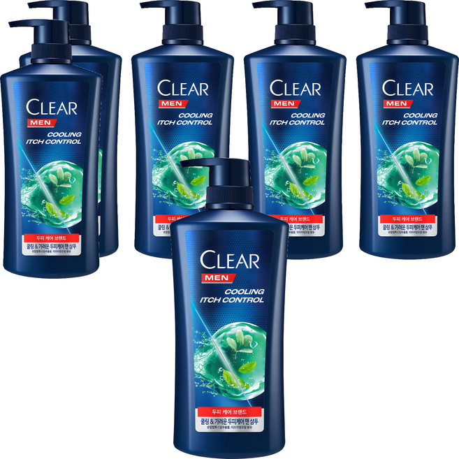 클리어 맨 쿨링 이치 컨트롤 샴푸, 650ml, 6개