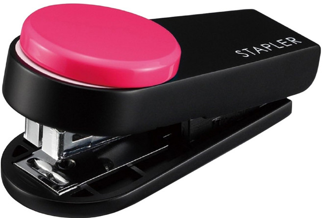 MAX 美克司 迷你手指訂書機 HD-10XS 方便攜帶, 粉紅色, 1個
