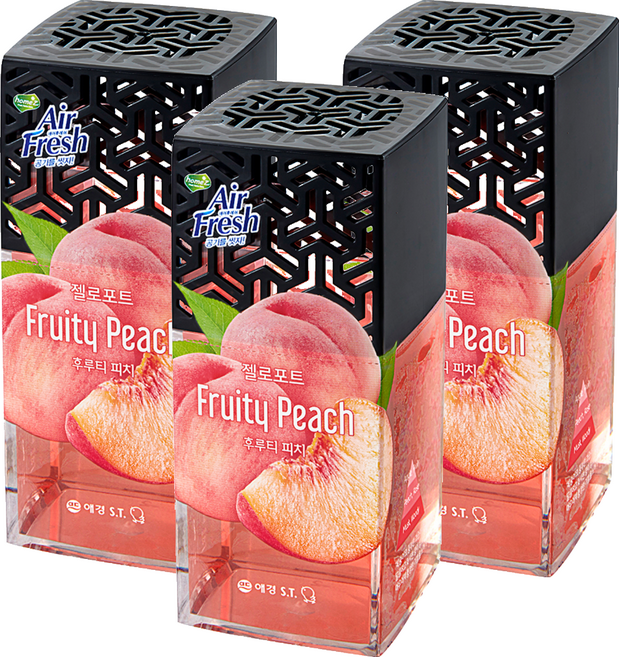 에어후레쉬 젤로포트 방향제 본품, 120g, 3개, 후루치 피치