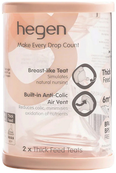hegen 台灣公司貨 防脹氣真實擬乳奶嘴 慢速 2入, 1個月以上, 1組