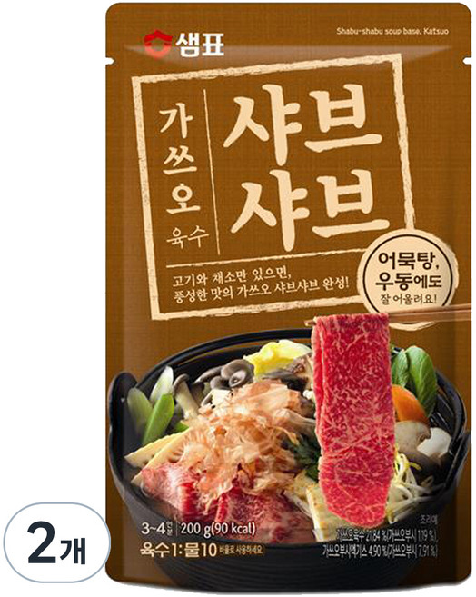 샘표 가쓰오 샤브샤브 육수 3~4인분, 200g, 2개