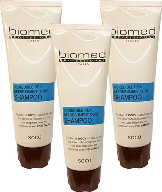 바이오메드 프로페셔널 리얼 리후레쉬먼트 쿨 여행용샴푸, 100ml, 3개