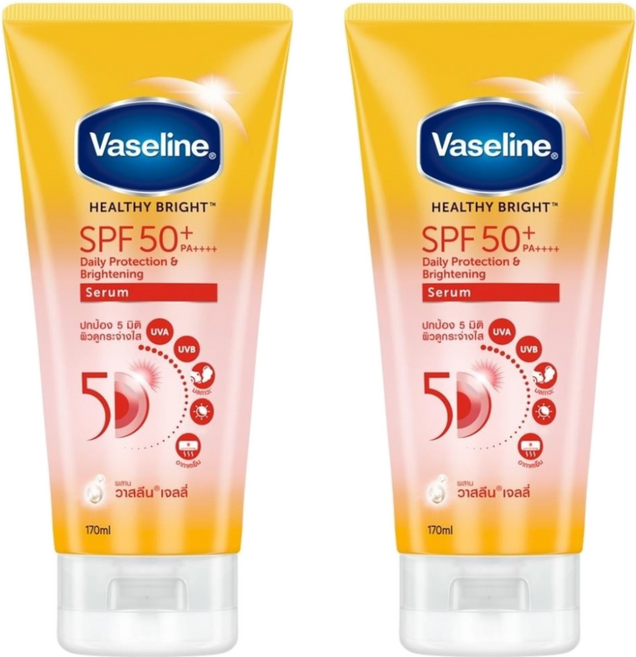 Vaseline 凡士林 5D極護水感防曬乳 SPF50+ PA++++, 170ml, 2瓶