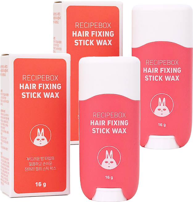 레시피박스 잔머리 픽싱 스틱 헤어왁스, 16g, 2개