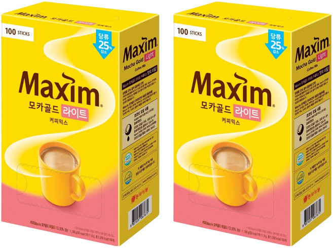 맥심 모카골드 라이트 커피믹스, 11.8g, 100개입, 2개