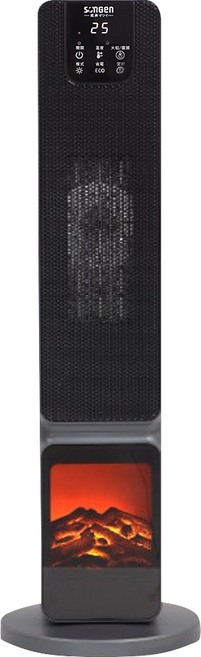 SONGEN 松井 日系3D擬真火焰PTC陶瓷立式電暖爐 SG-2801PTC 110V 1200W 15-45°C 恆溫調節, 黑色