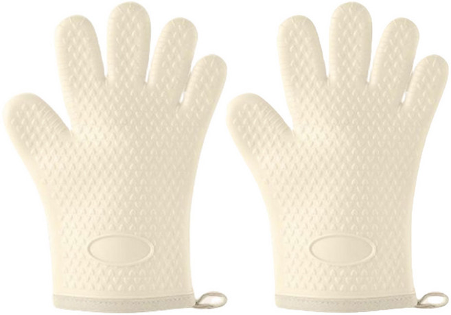 애니원픽 열차단 실리콘 미끄럼방지 오븐 장갑 양손세트, 아이보리, 1세트