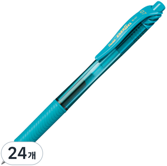 펜텔 에너겔 X 볼펜 0.7mm BL107-S3, 터쿼이즈블루, 24개