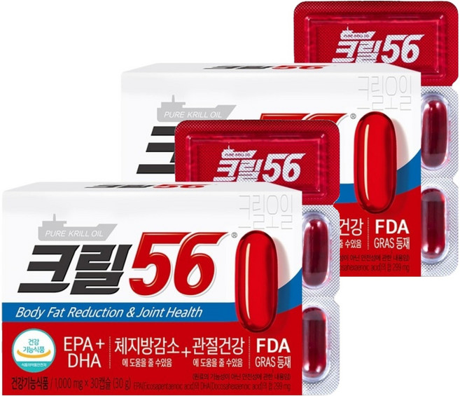 Krill56 磷蝦油膠囊, 30顆, 2盒