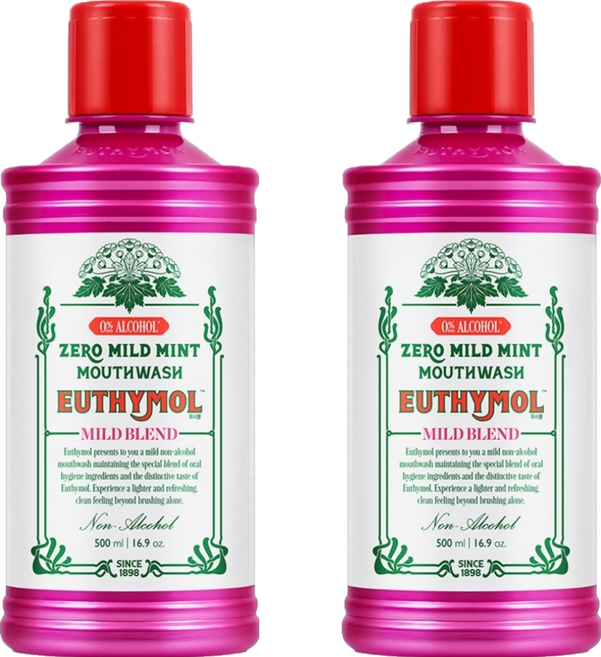유시몰 제로마일드가글 구강청결제, 500ml, 2개