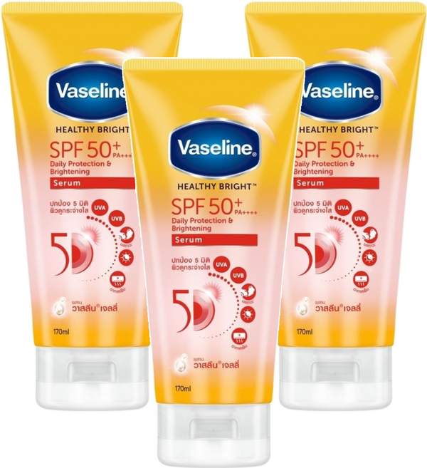 Vaseline 凡士林 5D極護水感防曬乳 SPF50+ PA++++, 170ml, 3瓶