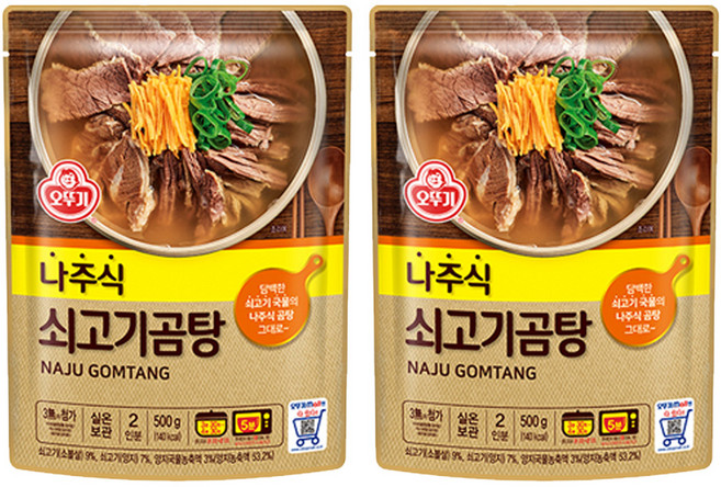 오뚜기 나주식 쇠고기 곰탕, 2개, 500g