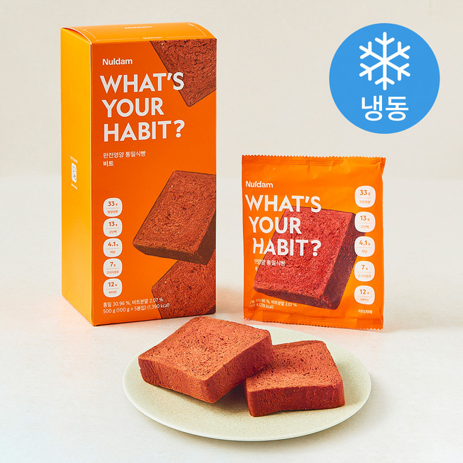 널담 완전영양 통밀식빵 비트 5개입 (냉동), 500g, 1개