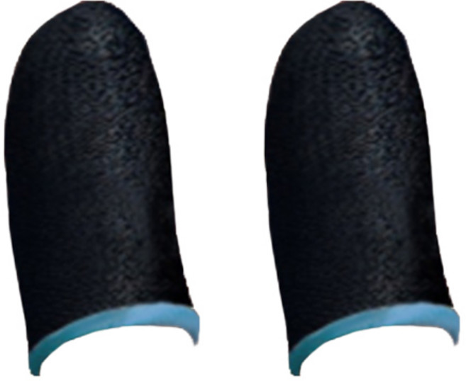 어썸컨셉 휴대폰 게이밍 마이크로 터치 골무, 블랙+블루, 1세트