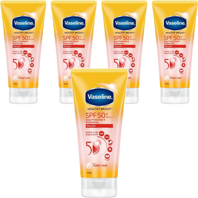 Vaseline 凡士林 5D極護水感防曬乳 SPF50+ PA++++, 170ml, 5瓶