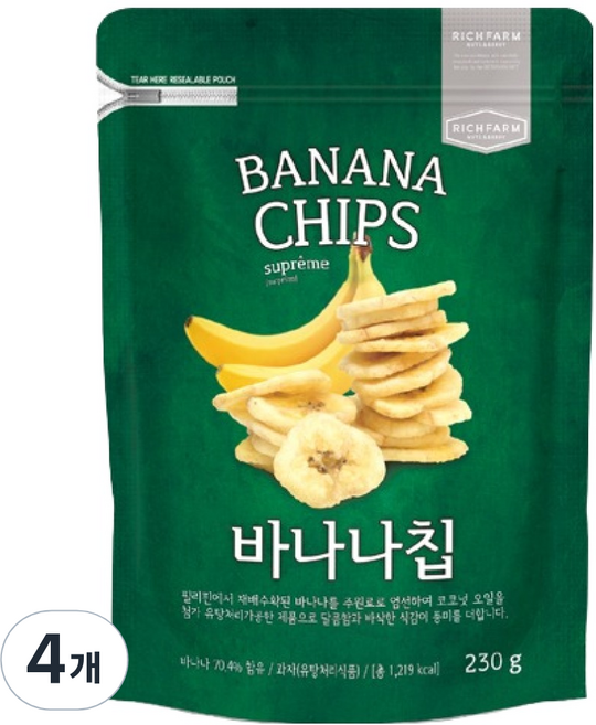 리치팜너트 바나나칩, 230g, 4개