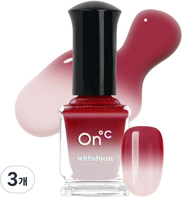 위드샨 온도 변화 매니큐어 네일, 19도마음의온도, 9ml, 3개