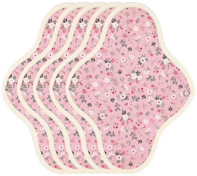 위즐리 들꽃핑크 면생리대, 5개, 1개입, 중형
