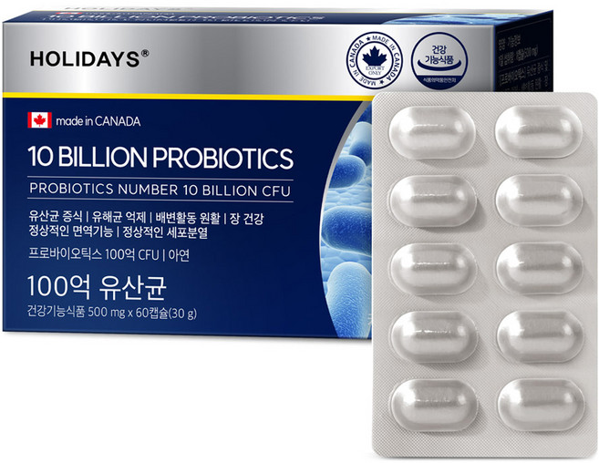 홀리데이즈 100억 유산균 30g, 60정, 1개