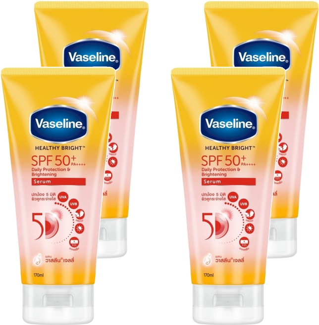Vaseline 凡士林 5D極護水感防曬乳 SPF50+ PA++++, 170ml, 4瓶