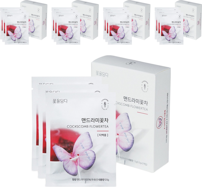 꽃을담다 나비티백 맨드라미꽃차, 500mg, 3개입, 5개