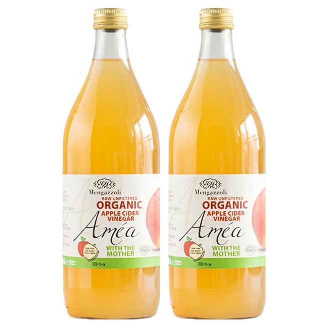 멩가졸리 유기농 언필터드 애플사이다비네거, 1L, 2개
