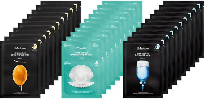 제이엠솔루션 마스크팩 꿀광 10p + 링거 물광 10p + 청광 10p 세트, 30개입, 1개