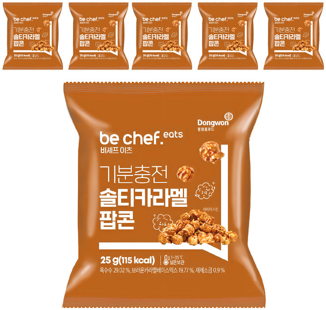 비셰프 이츠 기분충전 솔티카라멜 팝콘, 25g, 6개