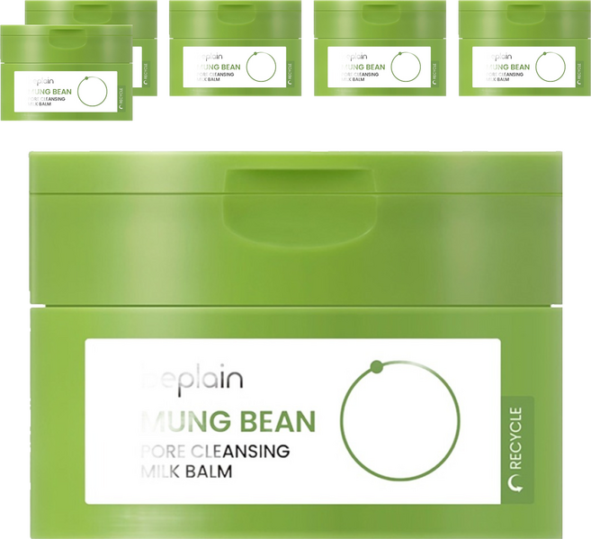 비플레인 녹두 모공 클렌징 밀크 밤, 100ml, 6개