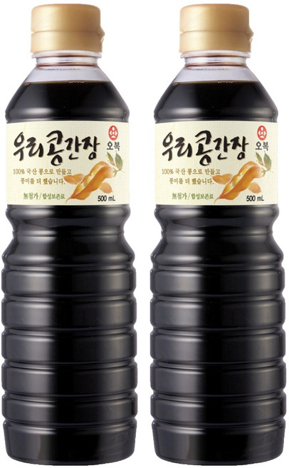 오복식품 우리콩 간장, 500ml, 2개