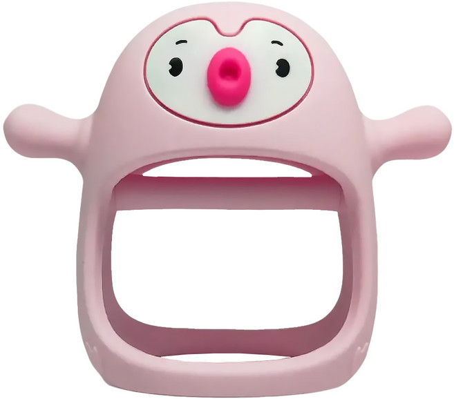 Smily Mia 啾啾企鵝固齒器 適用年齡3個月以上 食品級矽膠 食品級染料, 固齒器, 粉玫瑰, 1個