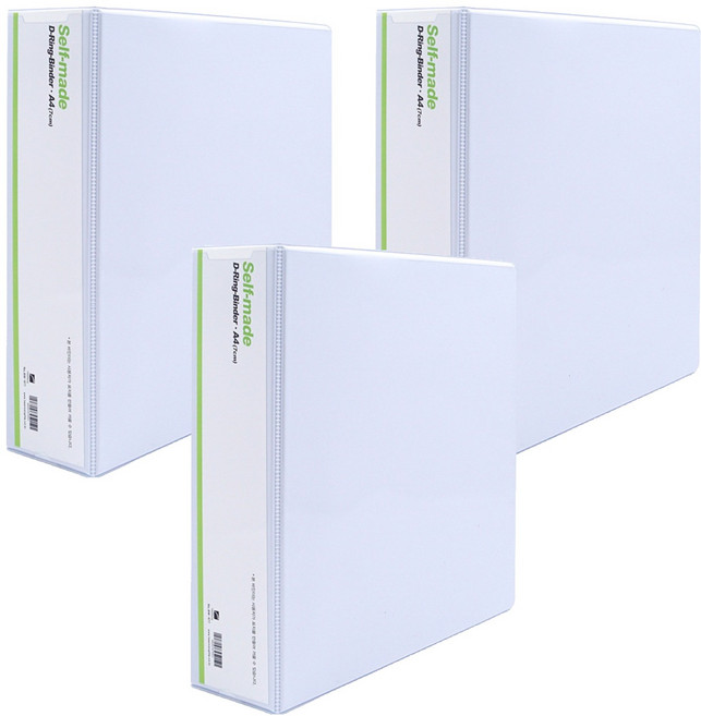 희망사무포인트 3공 D링 바인더 7cm, 백색, 3개