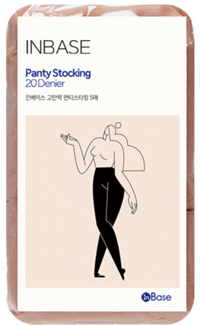 인베이스 쫀쫀 고탄력 넉넉한 길이 팬티스타킹 벌크형 20D 5p